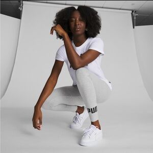 NWT PUMA Essentials Logo Leggings in Heather Gray size Large